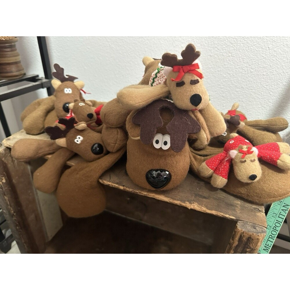 Hallmark Reindeer Family Christmas Plush Set Of 7 Vintage 80-90’s